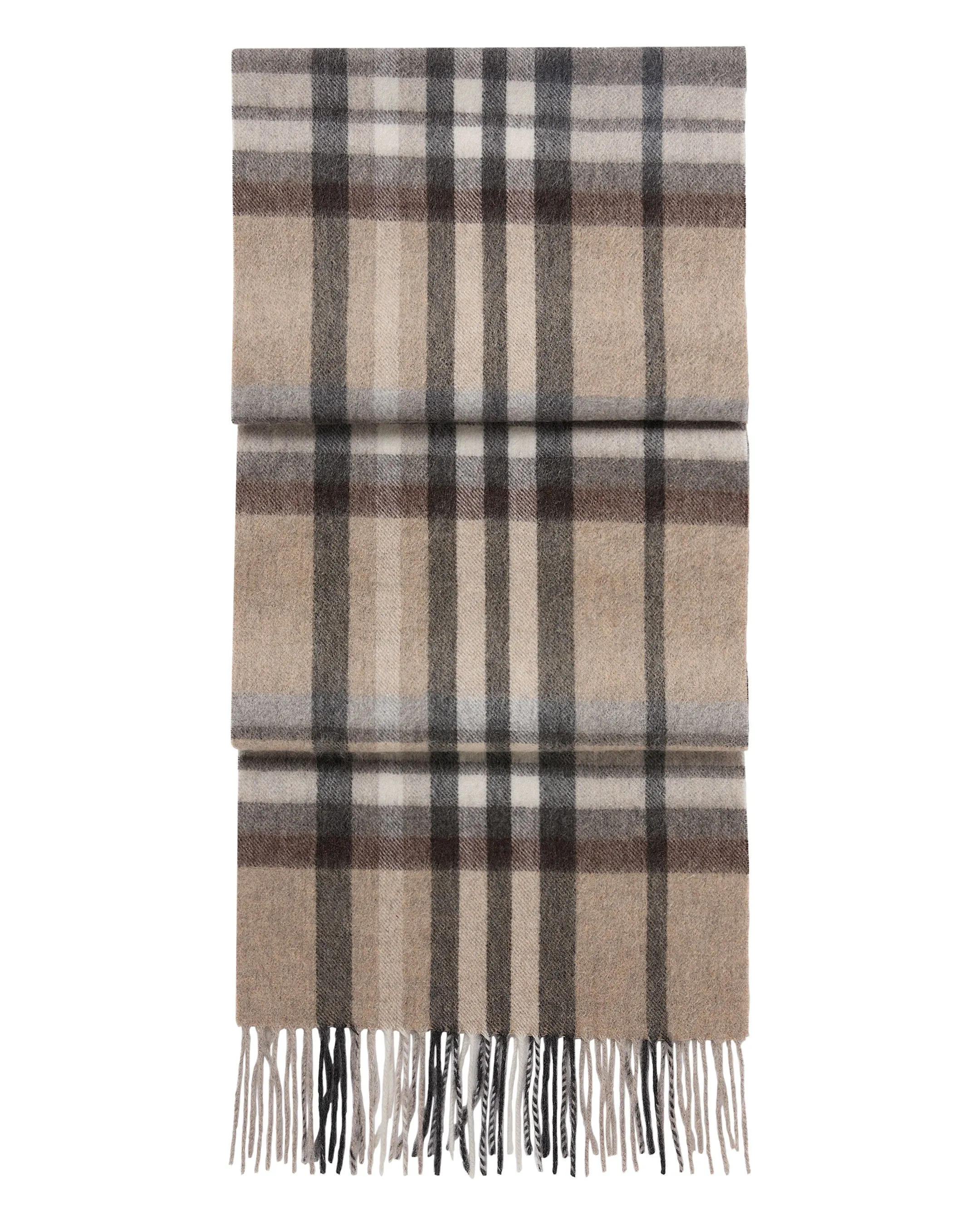 Cream Check Cashmere Scarf - Unisex