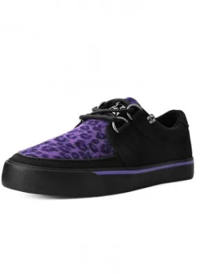 Canvas Creeper Sneaker with Leopard Print Detail