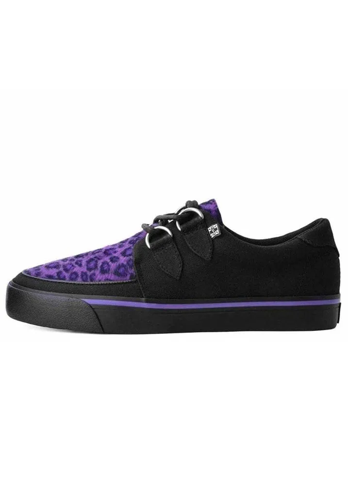 Canvas Creeper Sneaker with Leopard Print Detail