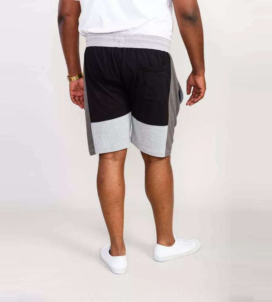 D555 Big Mens Black Cut and Sew Couture Shorts (KIRTON)