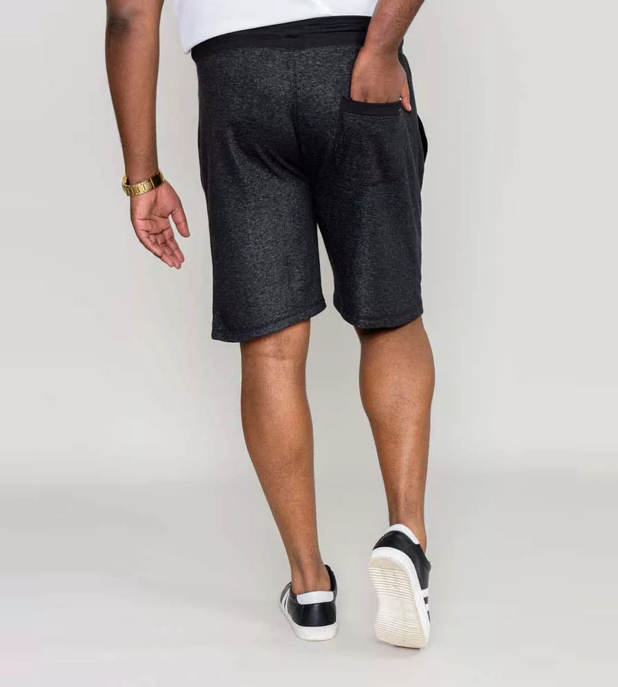 Big Men's Black Shorts with Elastic Waist and Back Loop (Harlow 1)