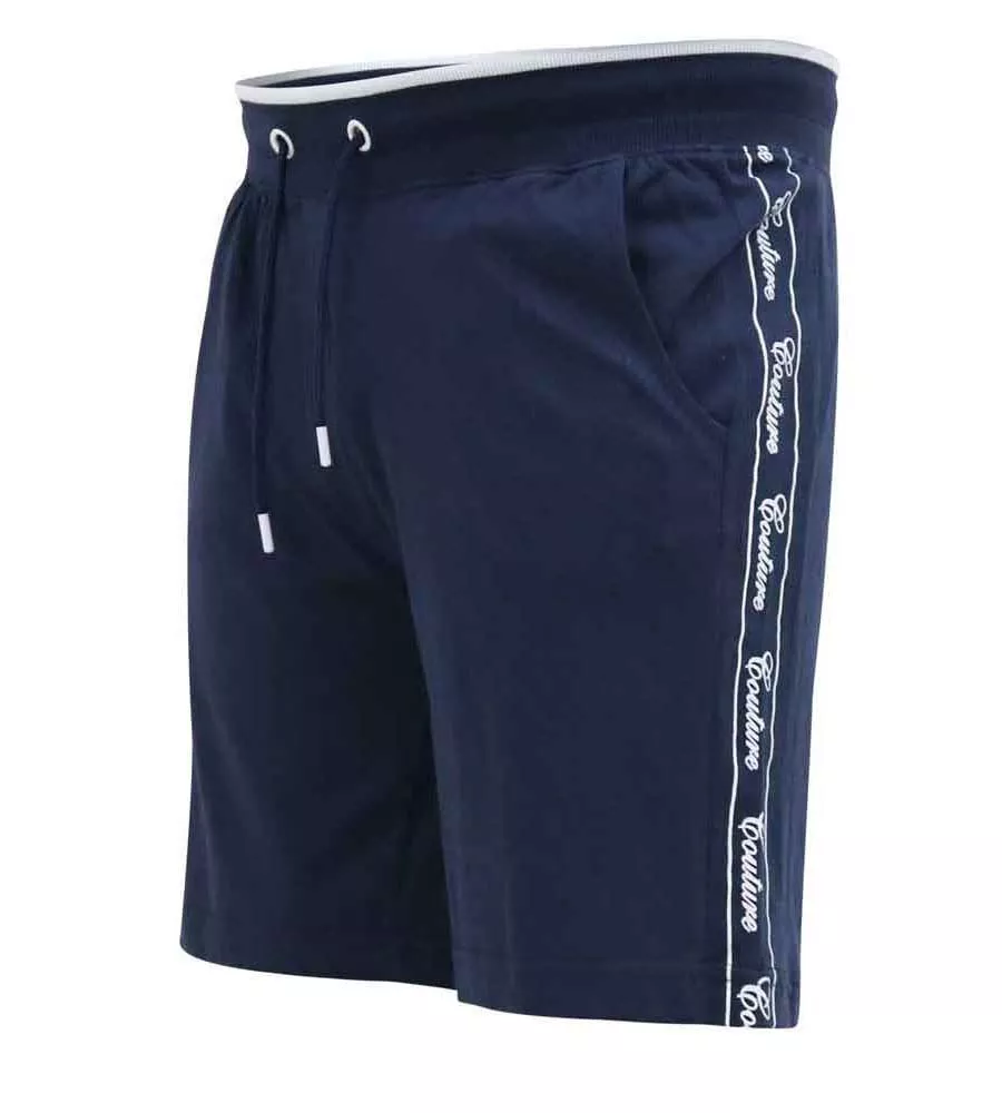 D555 Big Mens Branded Side Panel Couture Shorts (BRANTHAM)