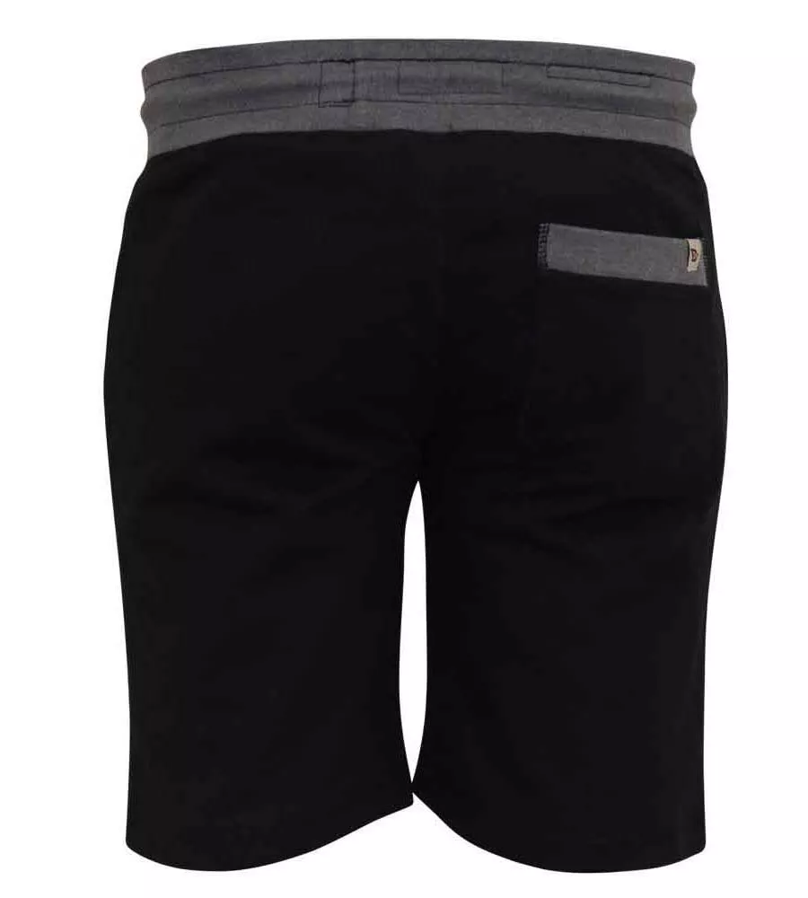 Men's Black Elasticated Waist Shorts by D555 - Sutton 1