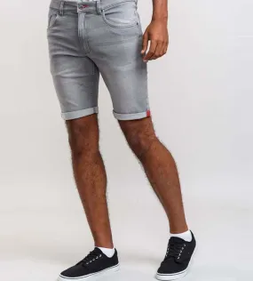 Men's Grey Stretch Denim Shorts by D555 - Griffin 2