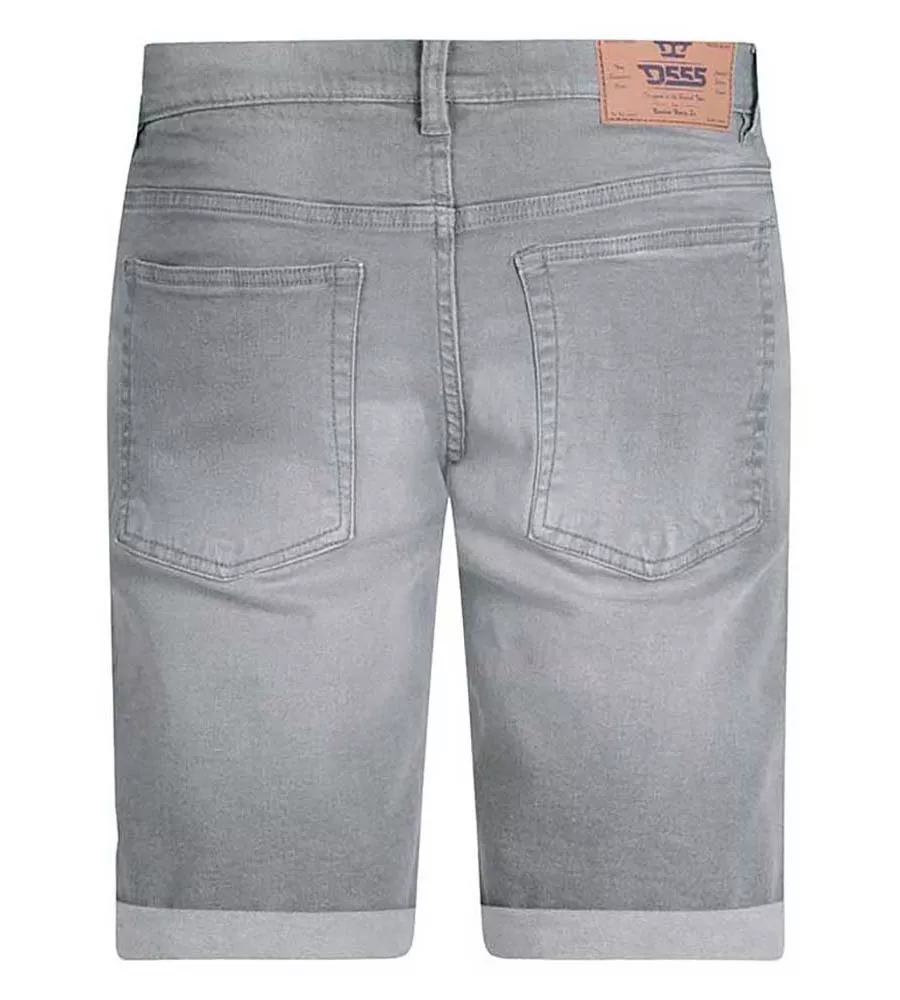 Men's Grey Stretch Denim Shorts by D555 - Griffin 2