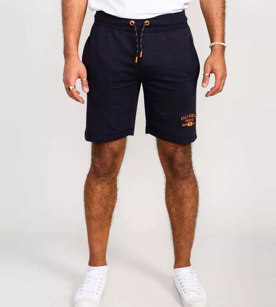 Men's Navy Elasticated Waist Shorts by D555 - Sutton 2