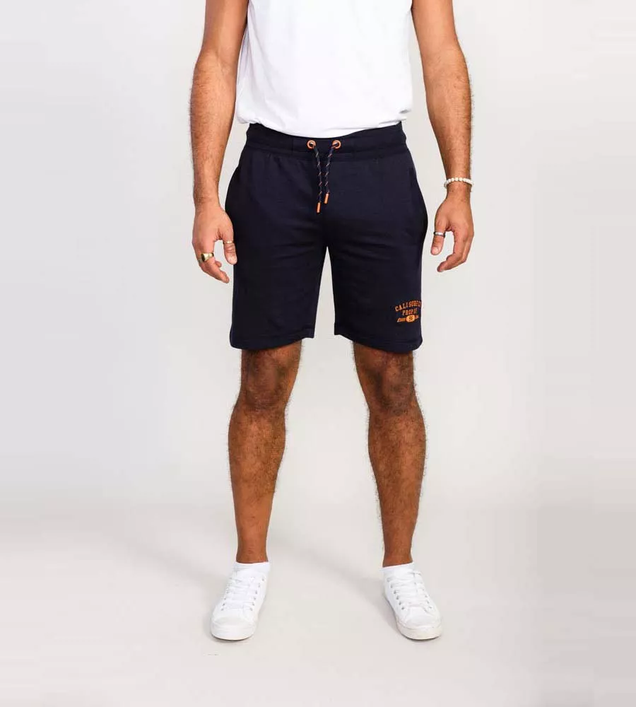 Men's Navy Elasticated Waist Shorts by D555 - Sutton 2