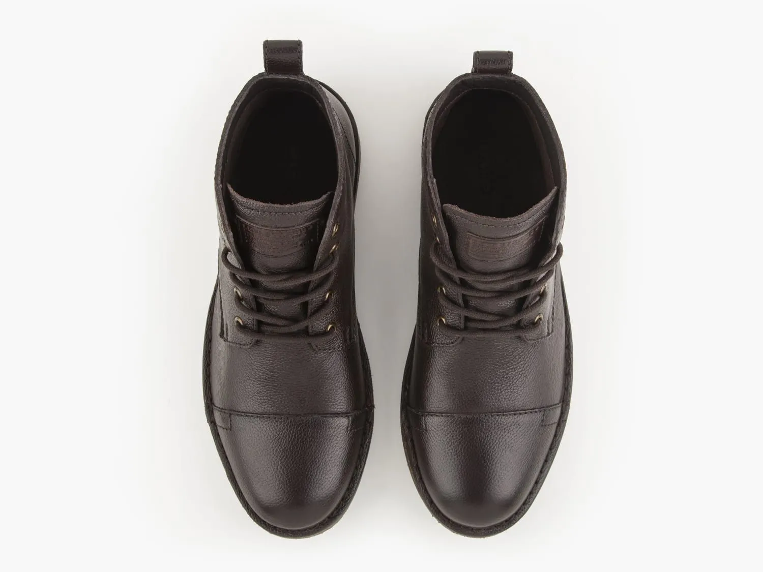 Dark Brown Levi's® Leather Track Lace Up Boots