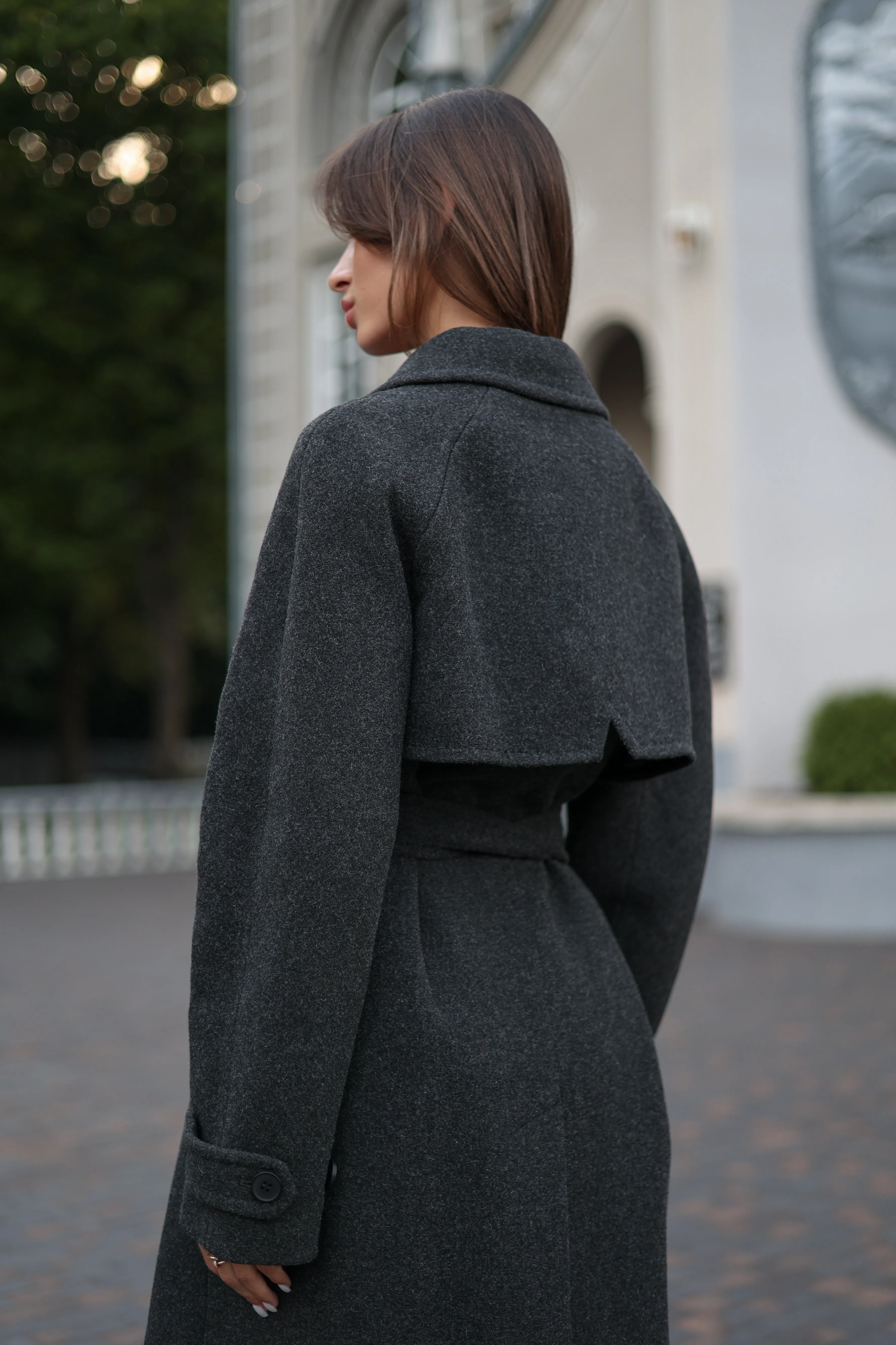 Dark Grey Classic Wool Blend Coat