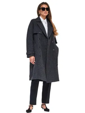 Dark Grey Classic Wool Blend Coat