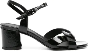 Del Carlo Ben 55mm Black Leather Sandals