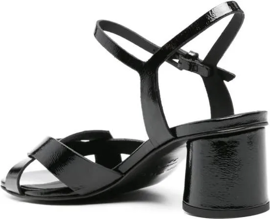 Del Carlo Ben 55mm Black Leather Sandals