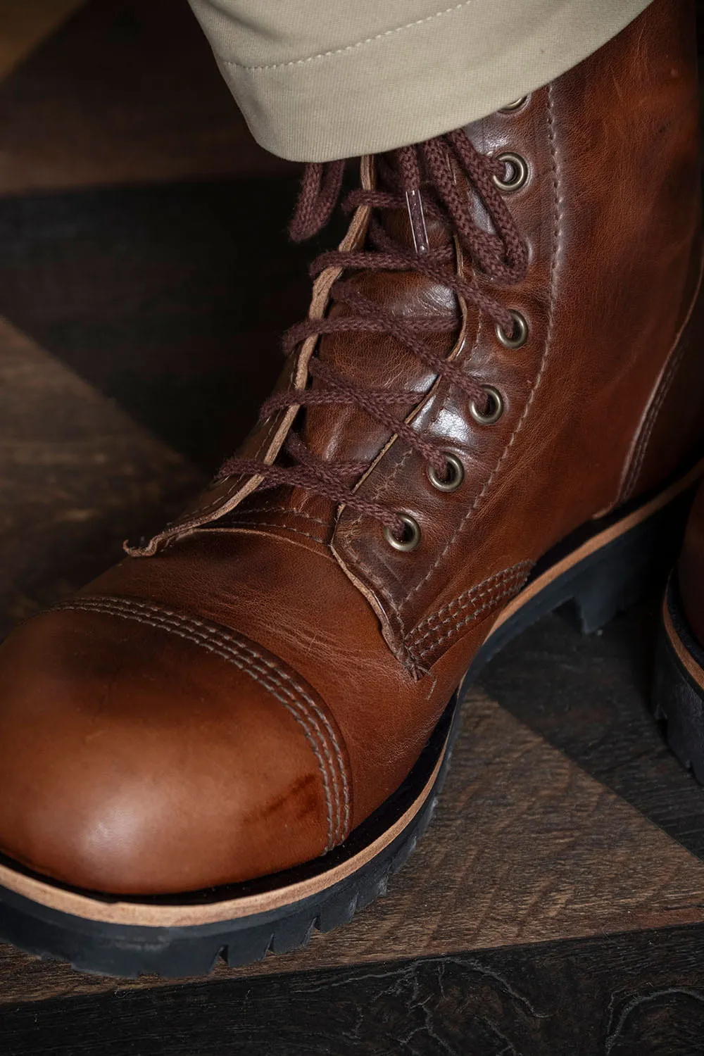 Derby Boots in Dark Tan Color