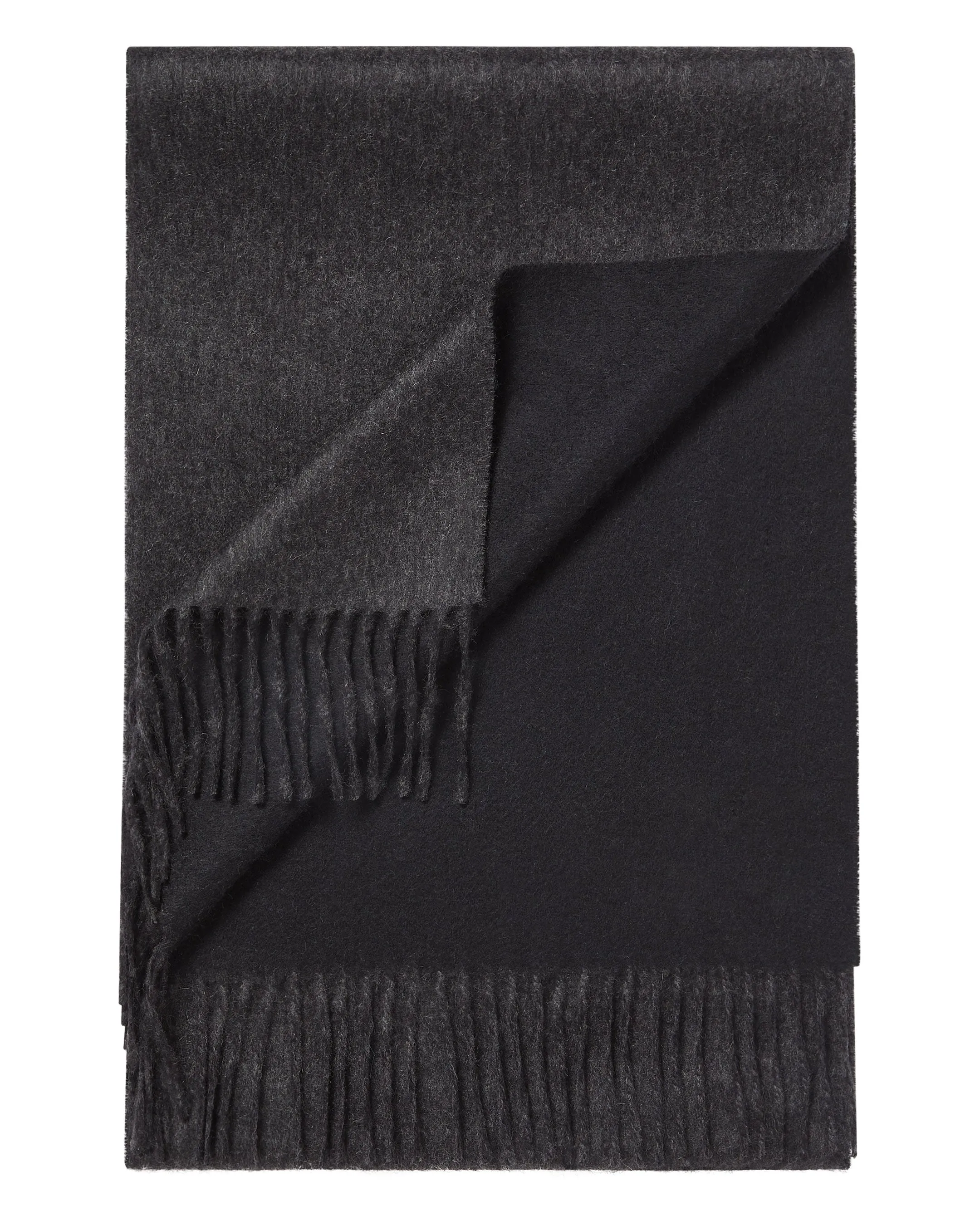 Double-Sided Cashmere Scarf Black