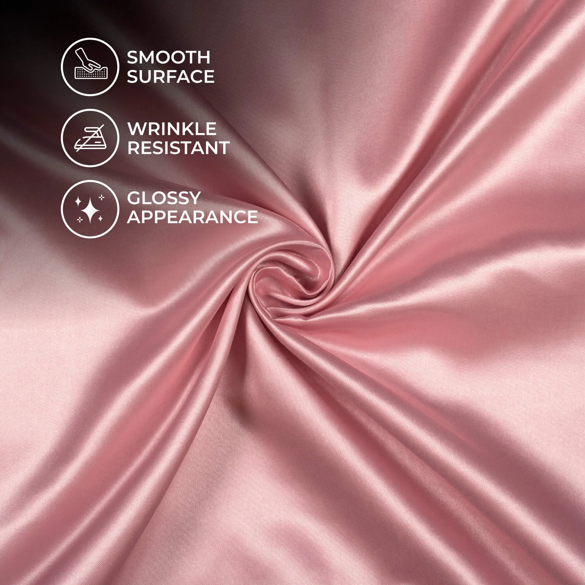 Dusty Pink Satin Fabric - Neon Ultra Plain