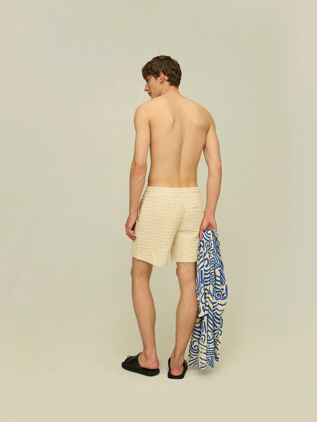 Ecru Porto Waffle Shorts