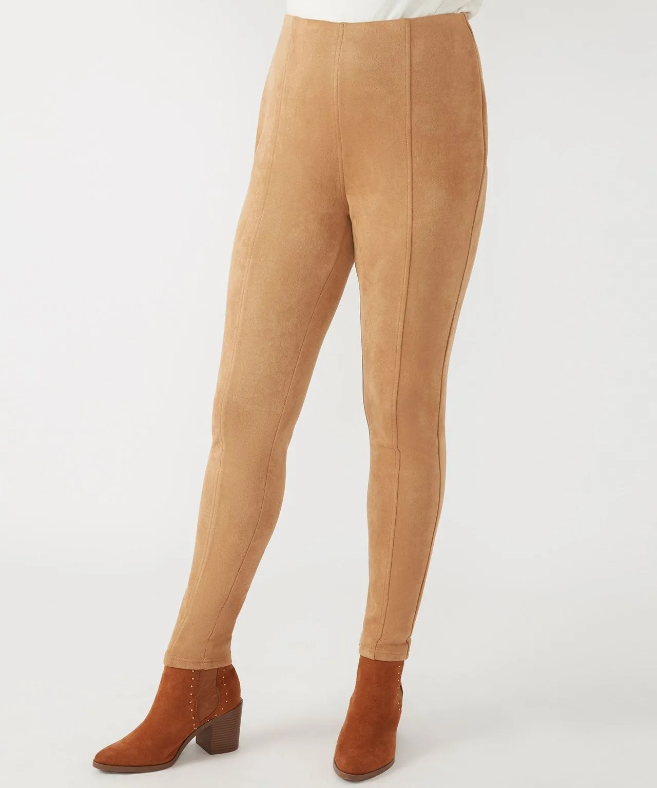 Tummy Control Leggings in Suede