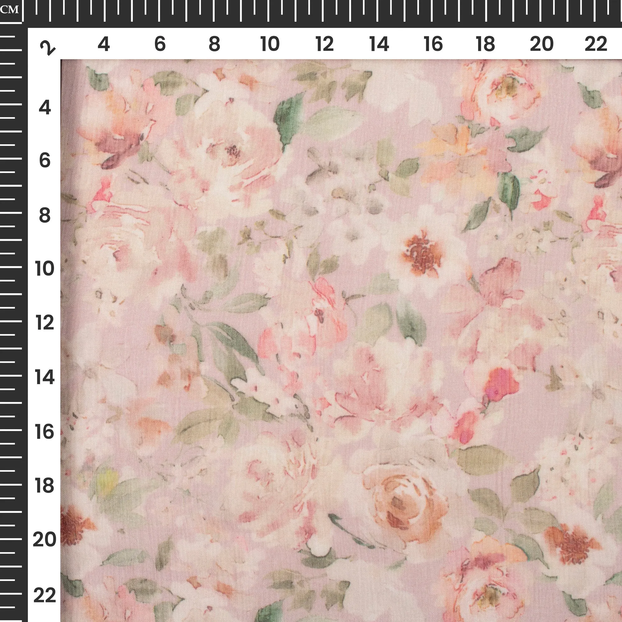 Floral Print Bemberg Chiffon Fabric - Buy Now