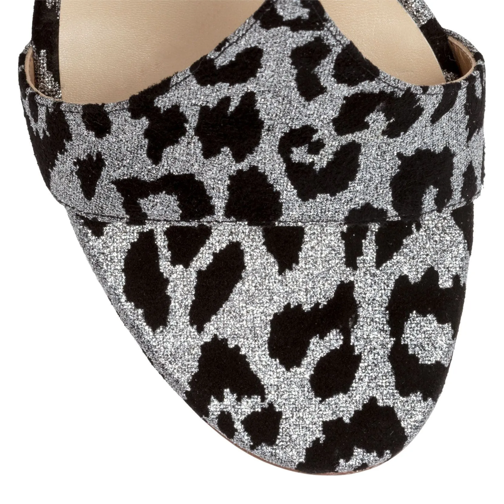 Francesco Russo Leopard 105 Glitter Suede Sandals