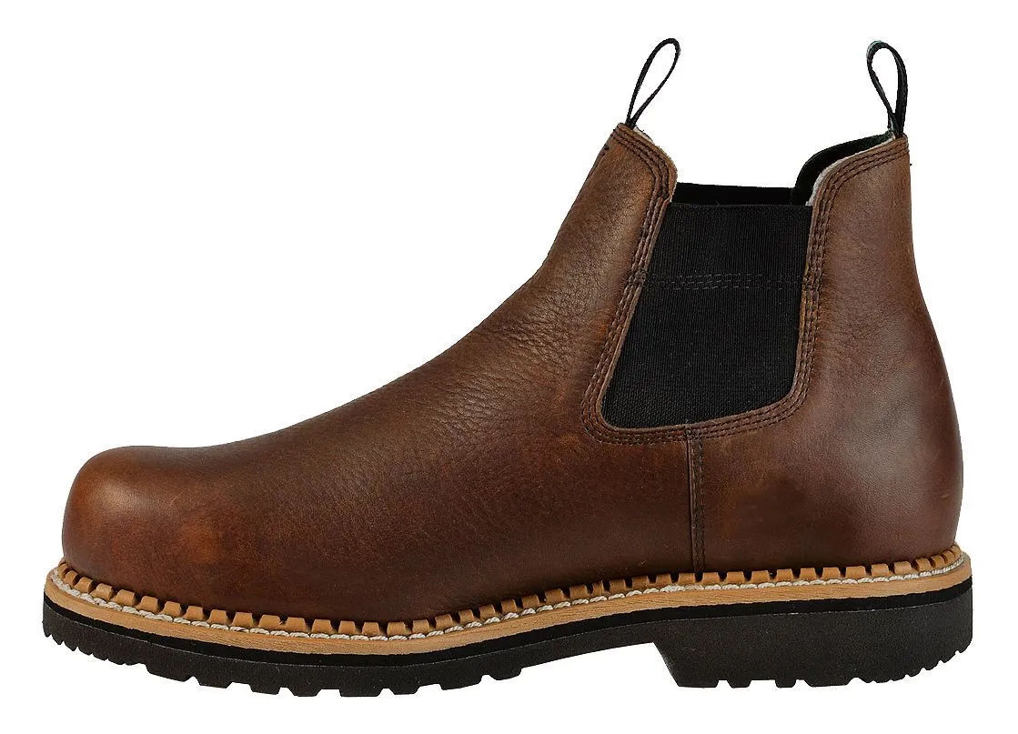 Georgia Boot Men's Romeo Waterproof Slip-On Work Shoes with Round Toe