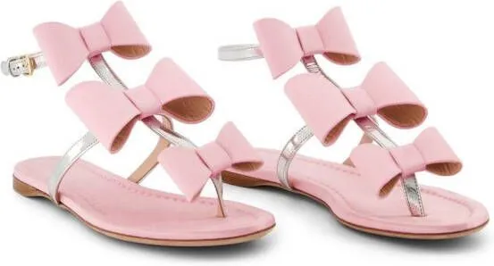 Giambattista Valli Flat Sandals with Bow Detail in Pink