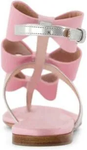 Giambattista Valli Flat Sandals with Bow Detail in Pink