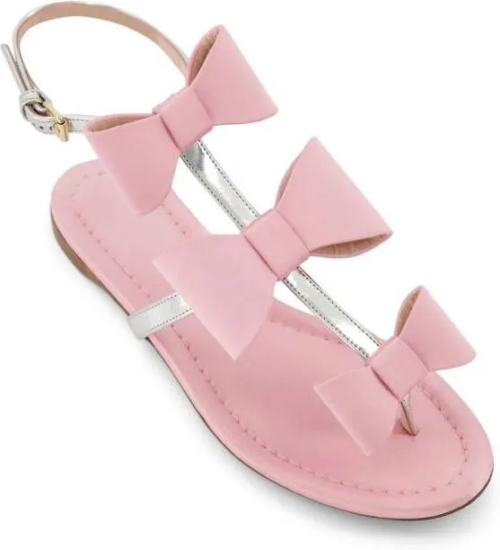 Giambattista Valli Flat Sandals with Bow Detail in Pink