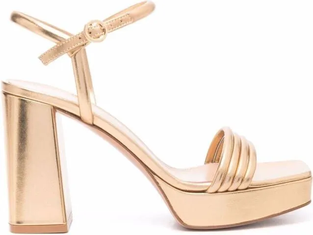 Gianvito Rossi Lena 70mm Platform Sandals in Gold