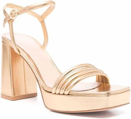 Gianvito Rossi Lena 70mm Platform Sandals in Gold