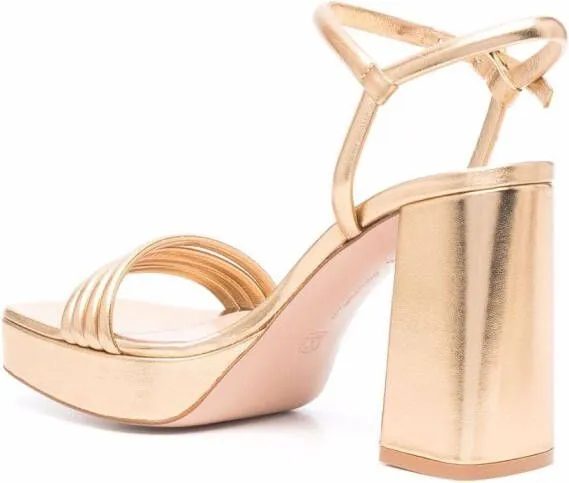 Gianvito Rossi Lena 70mm Platform Sandals in Gold