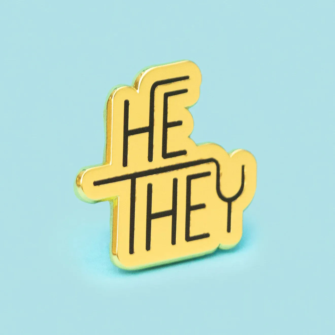 He/They Pronoun Pin by Dissent Pins