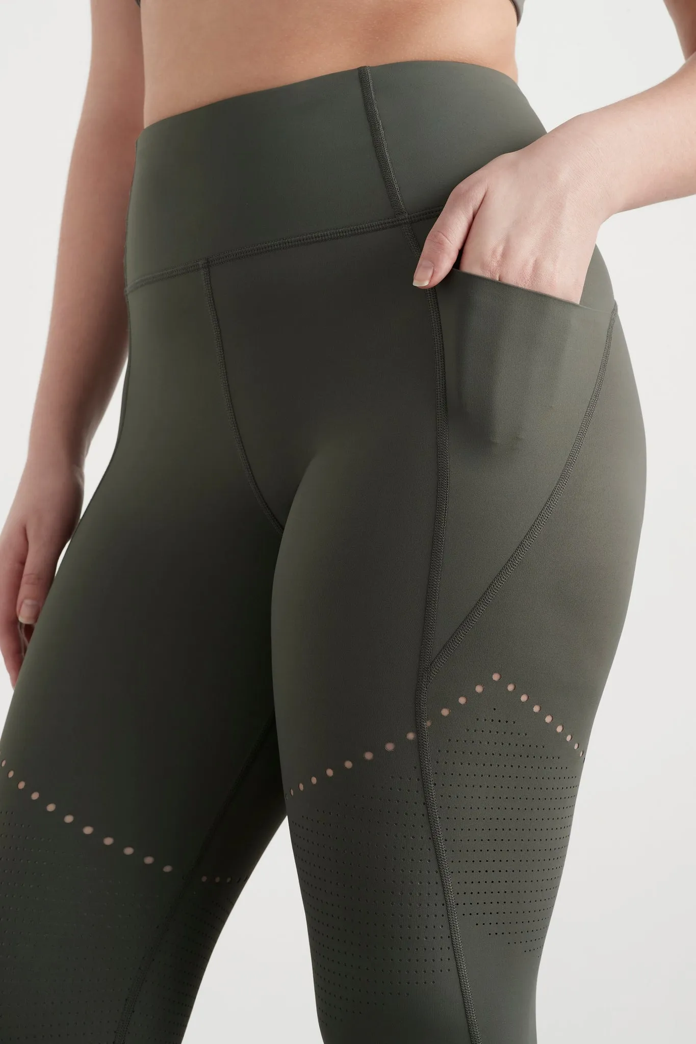 High Waisted Perforated 7/8 Legging 227