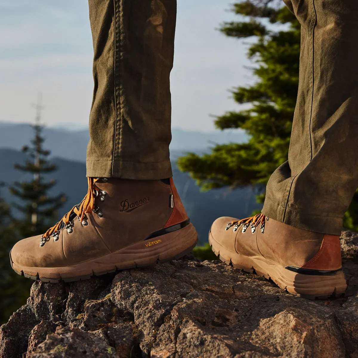 Hiking boots for mountains.