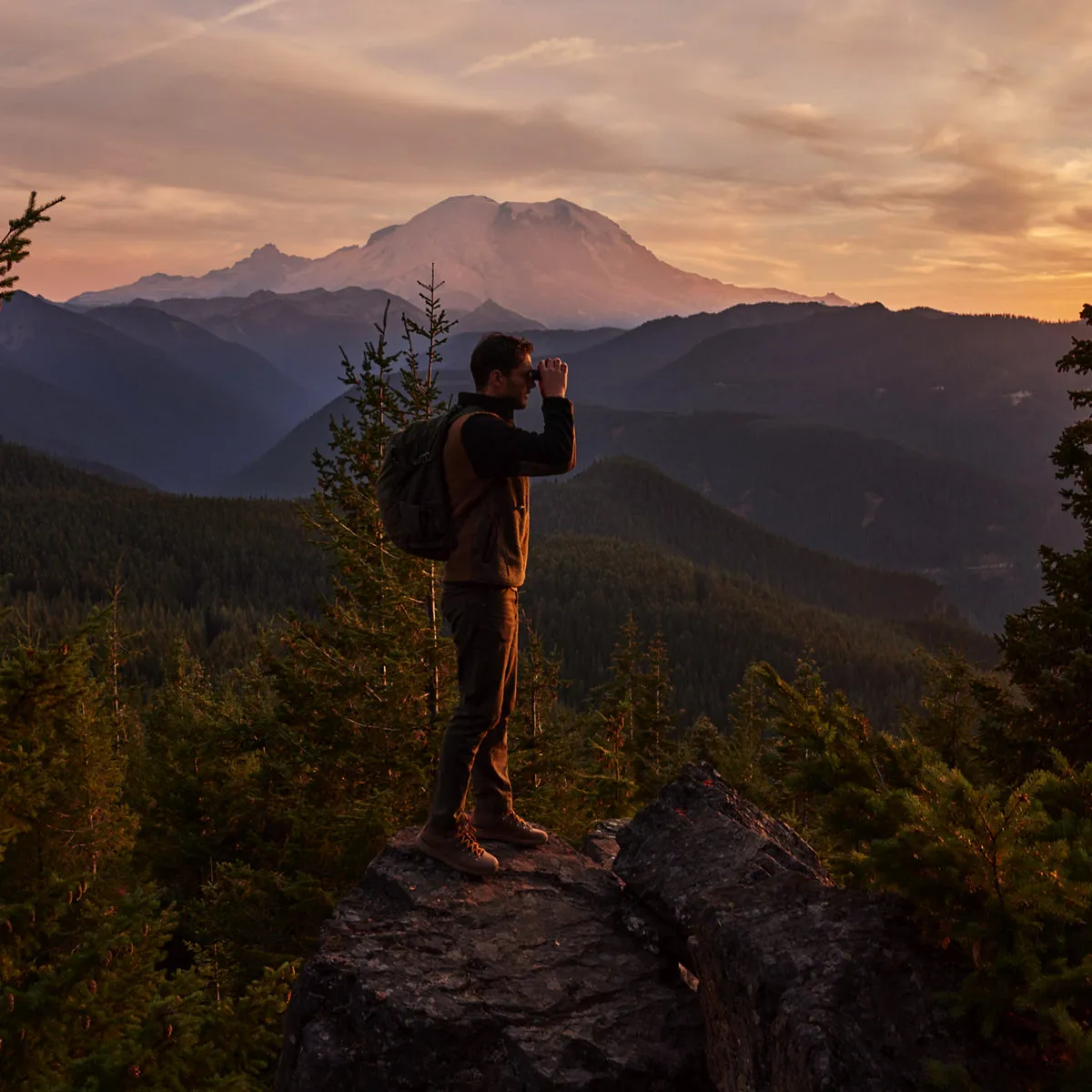 Hiking boots for mountains.