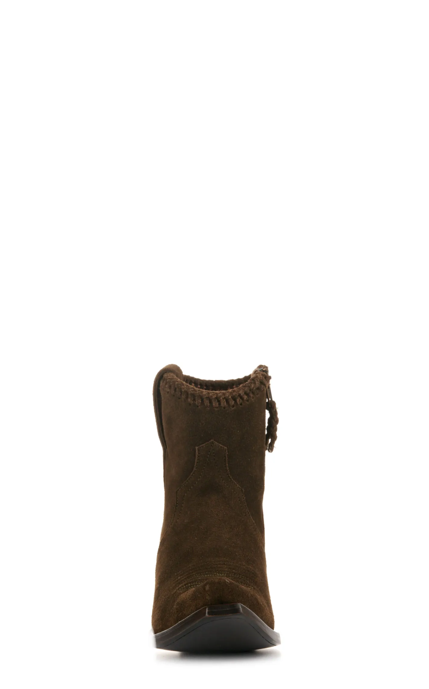 JRC & Sons Olive Water-Resistant Suede Snip Toe Booties for Women