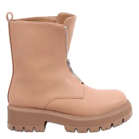 Laura Beige Camel Military Boots