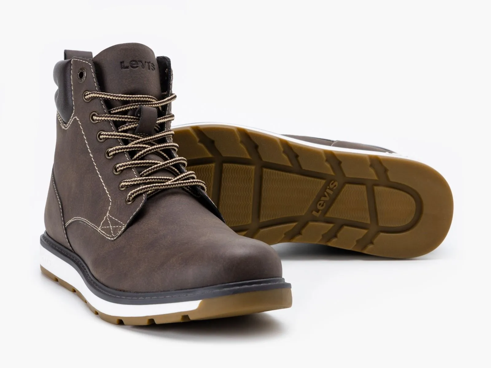 Levis Dark Brown Lace Up Boots