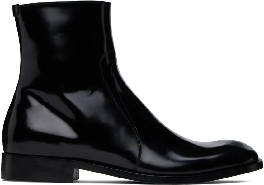 Maison Margiela Black Zip Boots