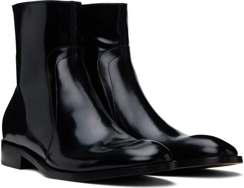 Maison Margiela Black Zip Boots