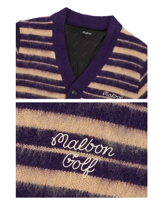 Malbon Golf Plain Logo Cardigans