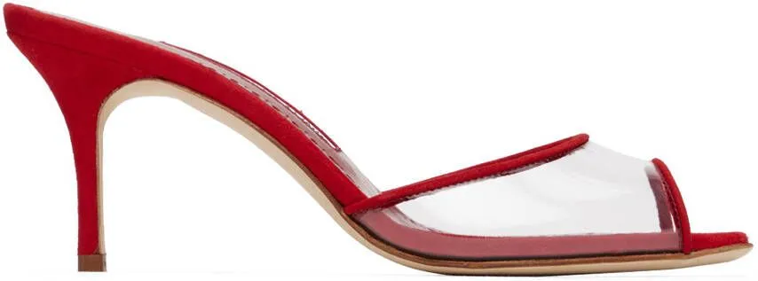 Manolo Blahnik Red Jadifa Fabio Heeled Sandals