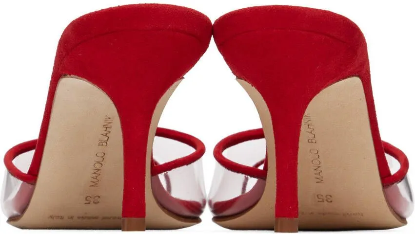 Manolo Blahnik Red Jadifa Fabio Heeled Sandals