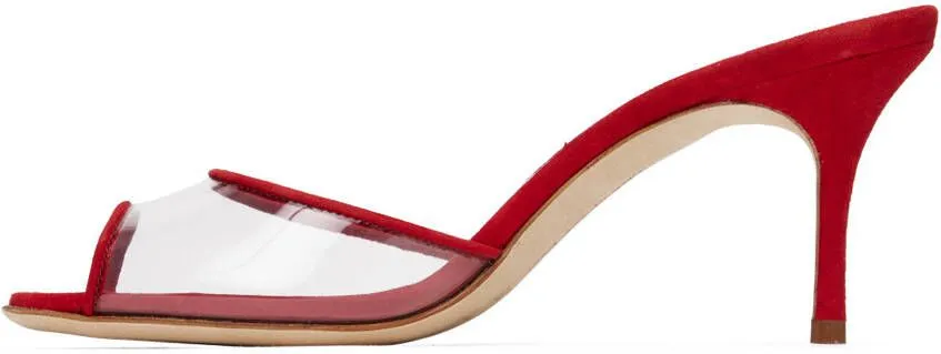 Manolo Blahnik Red Jadifa Fabio Heeled Sandals