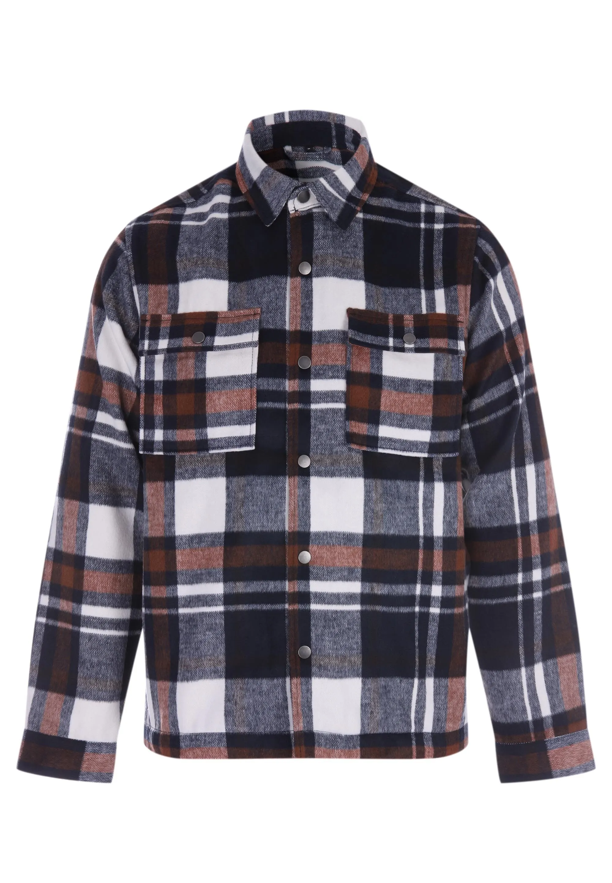 Men's Check Shirt Jacket in Navy