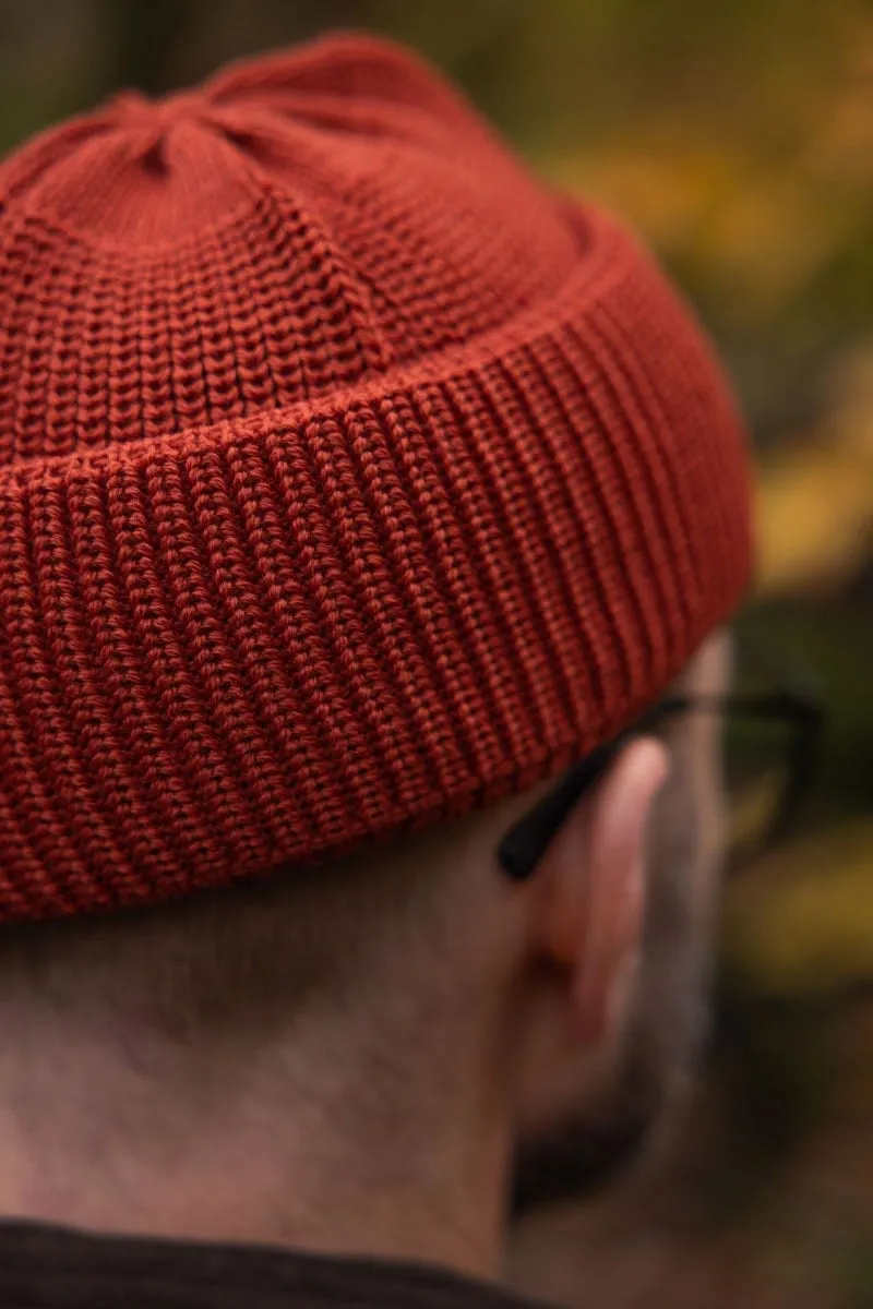 Merino Rust Bifold Watch Cap