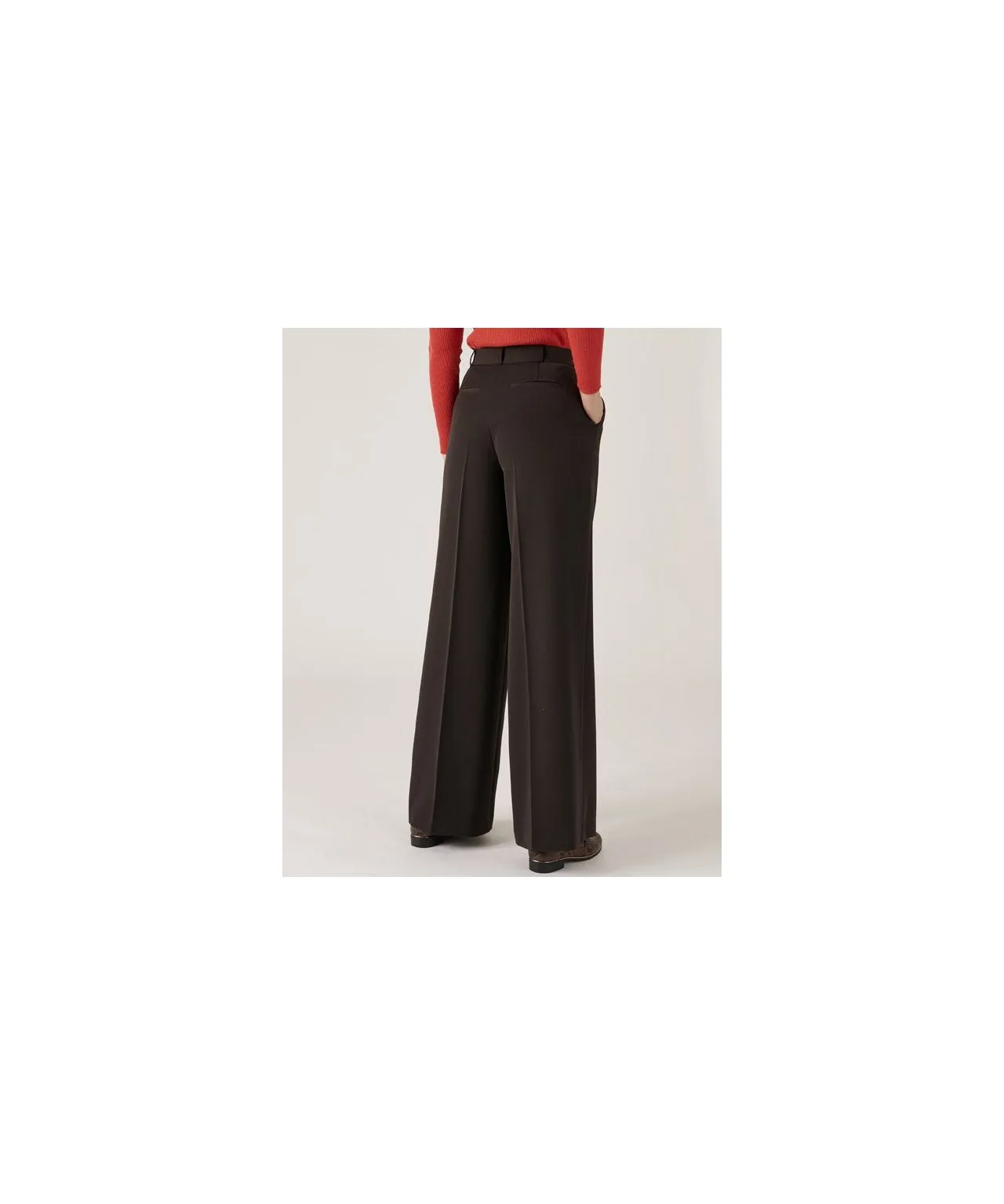 Wide Leg Belted Trousers