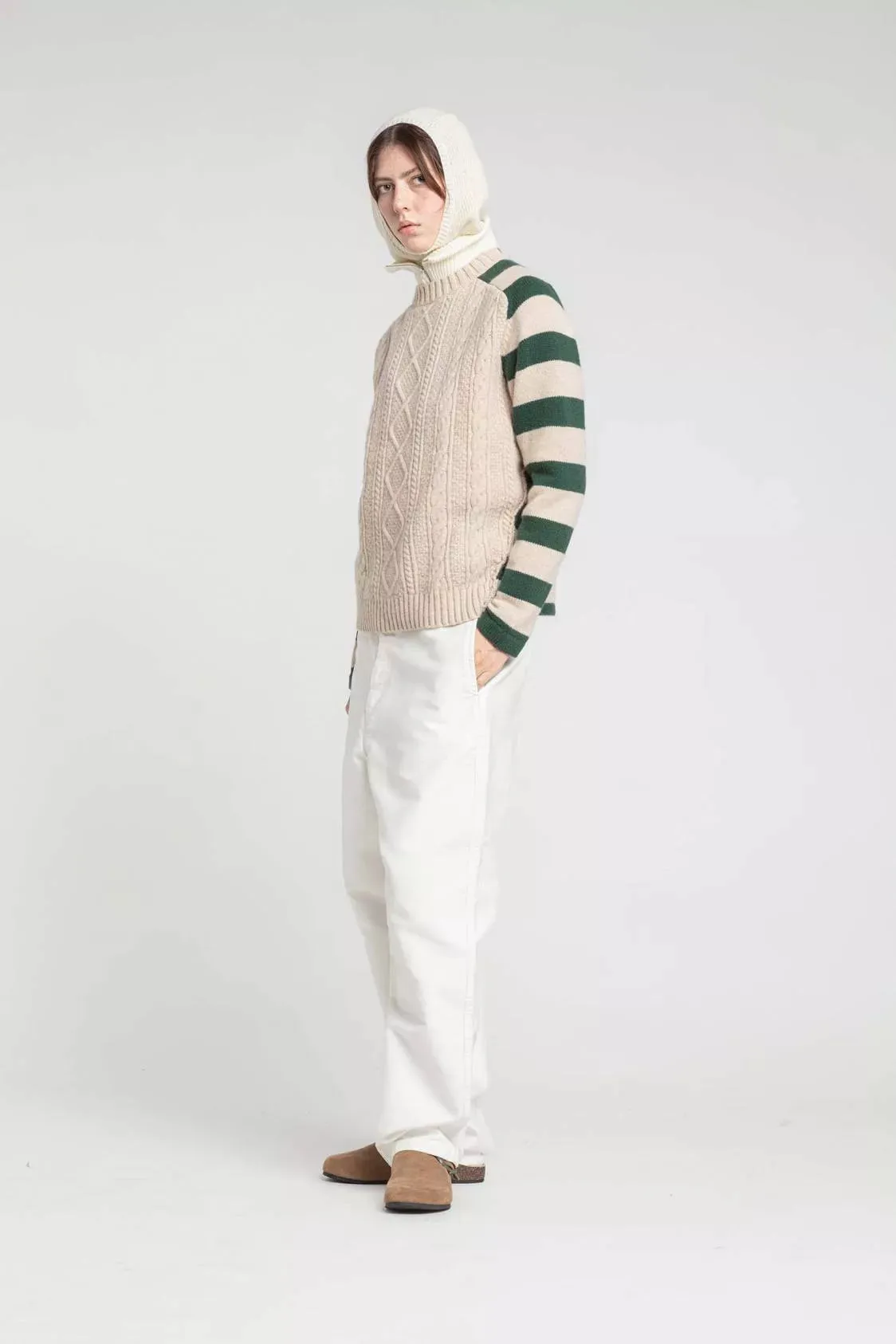 Mont Saint Michel Green Cable Knit Sweater