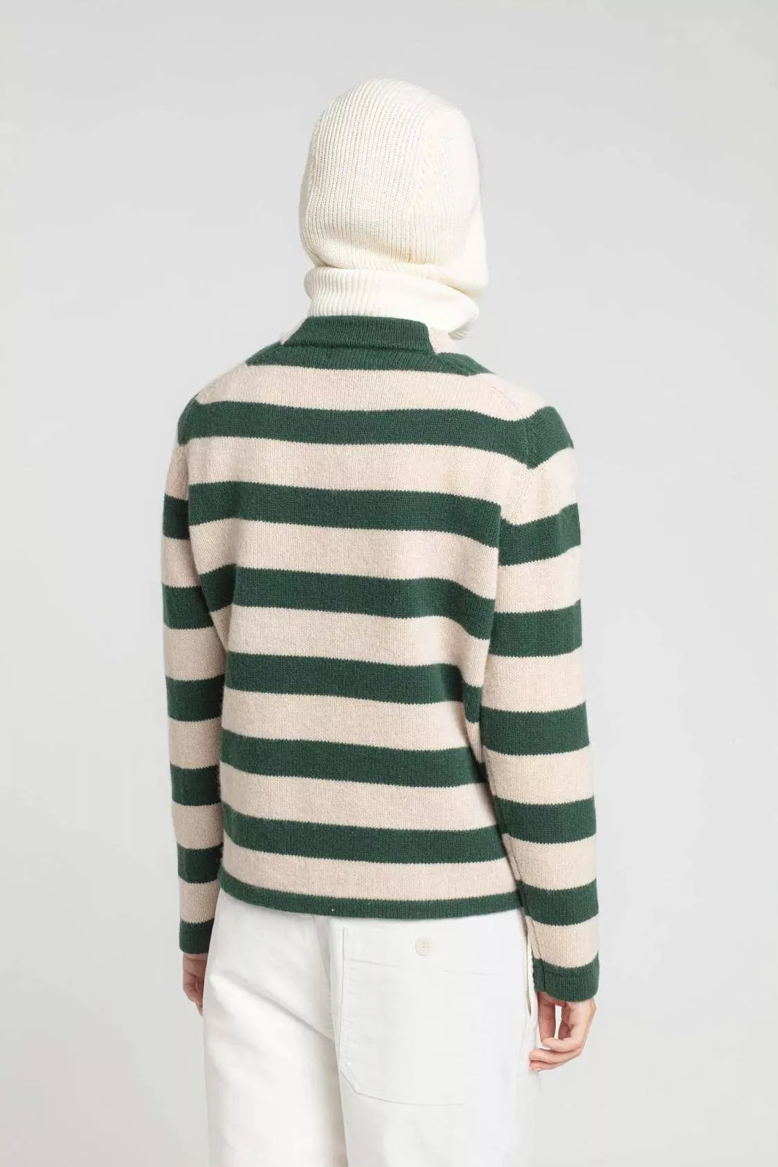 Mont Saint Michel Green Cable Knit Sweater