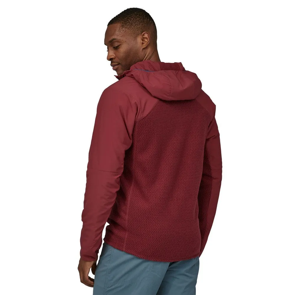 Nano-Air Light Hybrid Hoody for Men in Wax Red