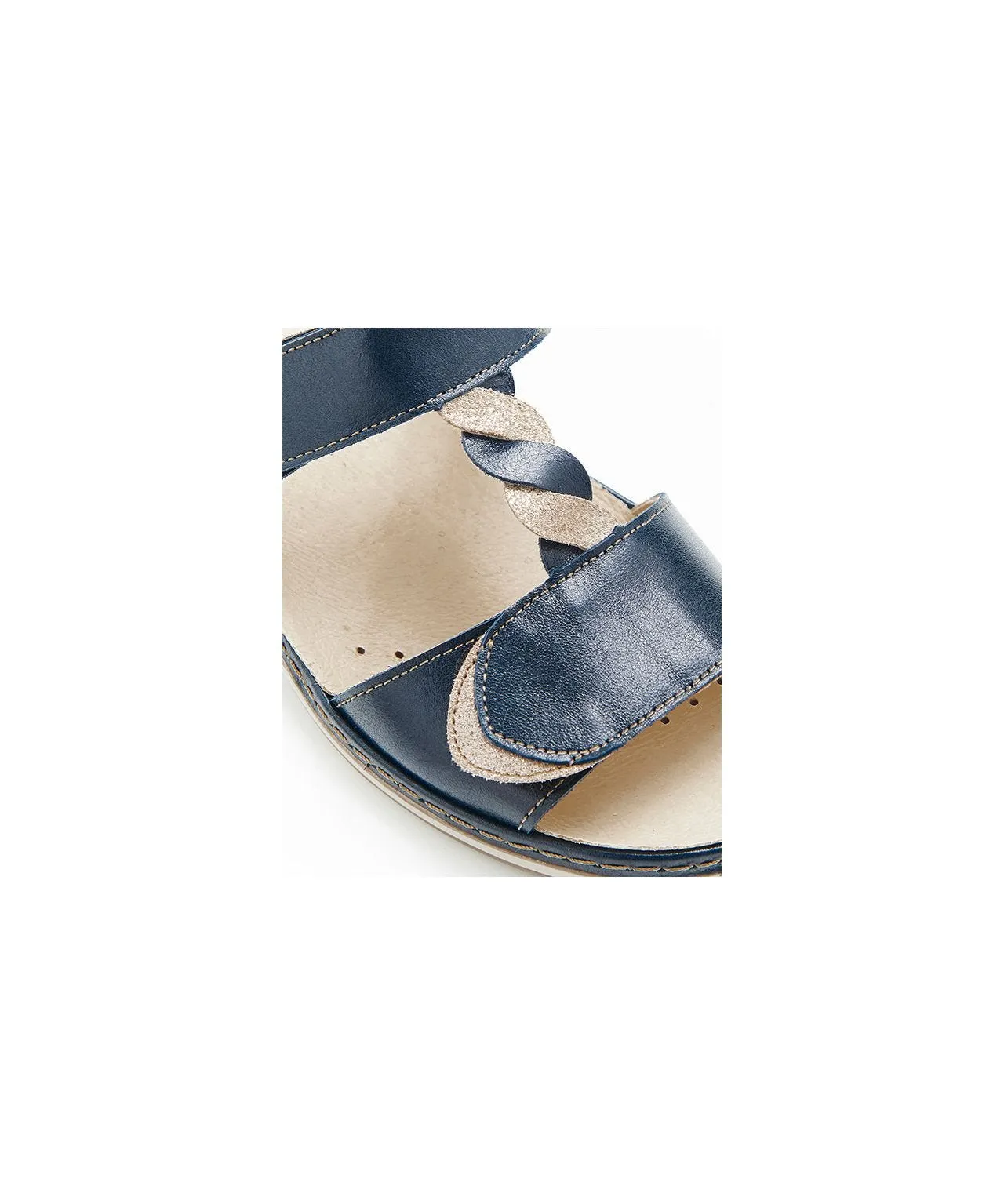 Sophisticated Navy Blue Leather Sandals